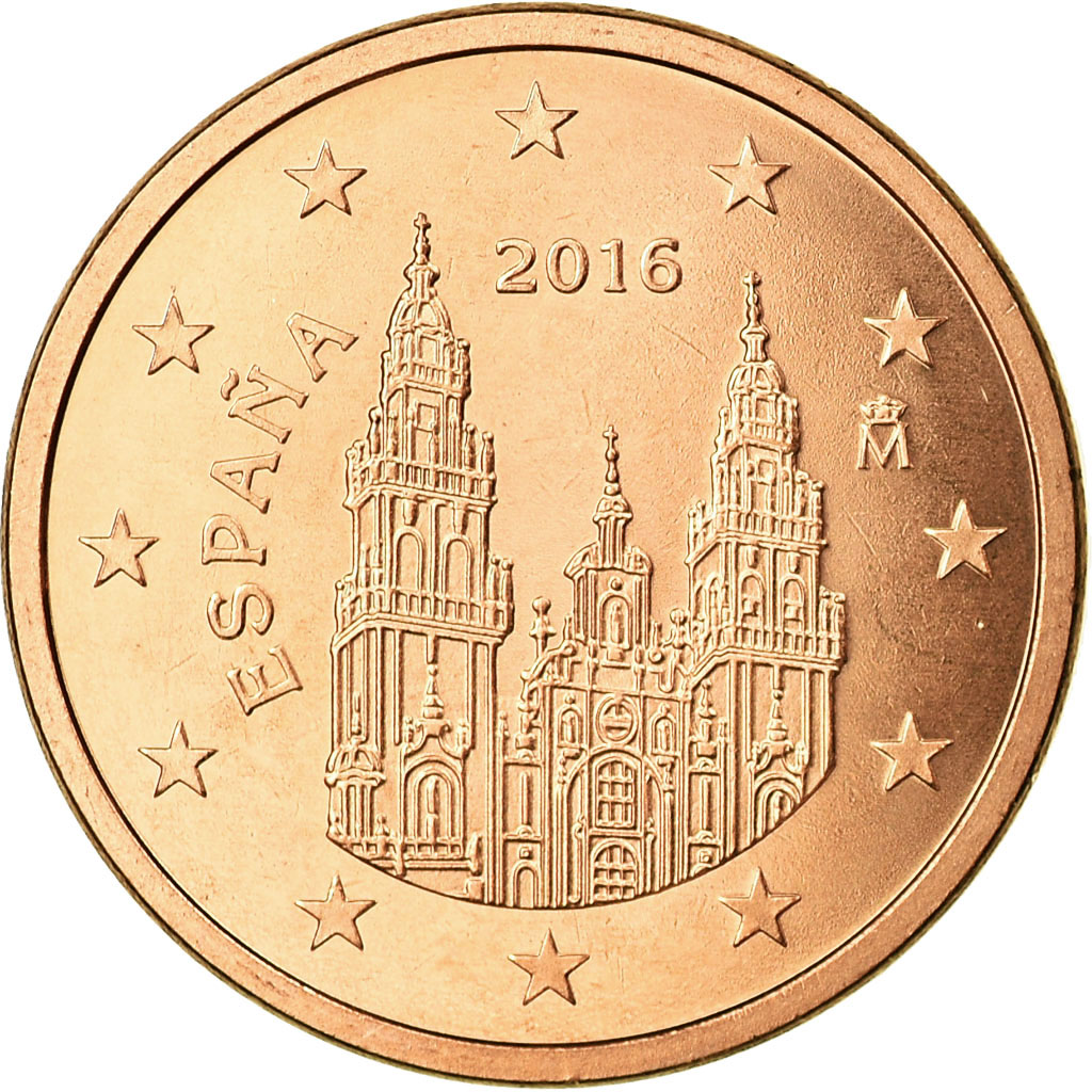 [#731312] Spanien, 5 Euro Cent, 2016, UNZ, Copper Plated Steel
