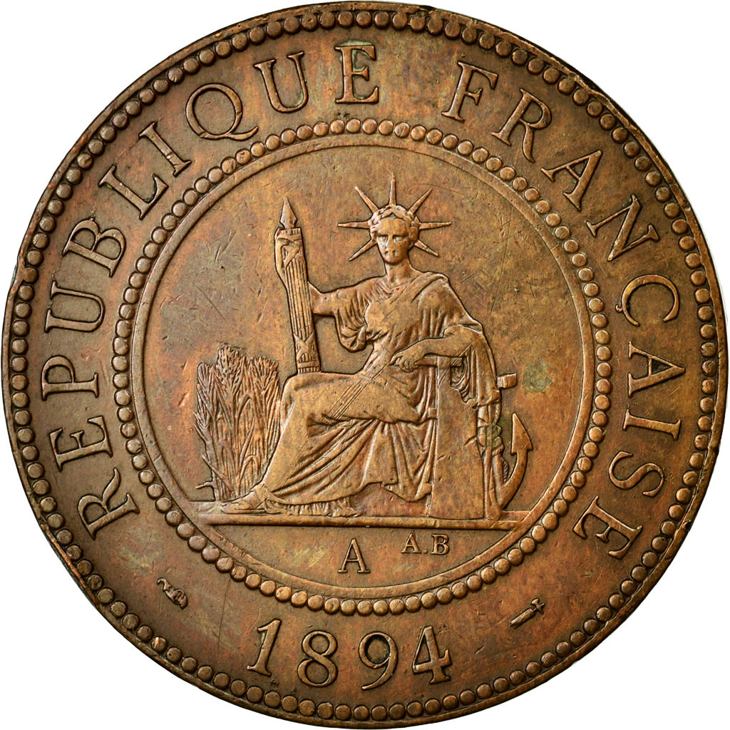 Coin, French Indochina, Cent, 1894, Paris, , Bronze, KM:1, Lecompte:45
