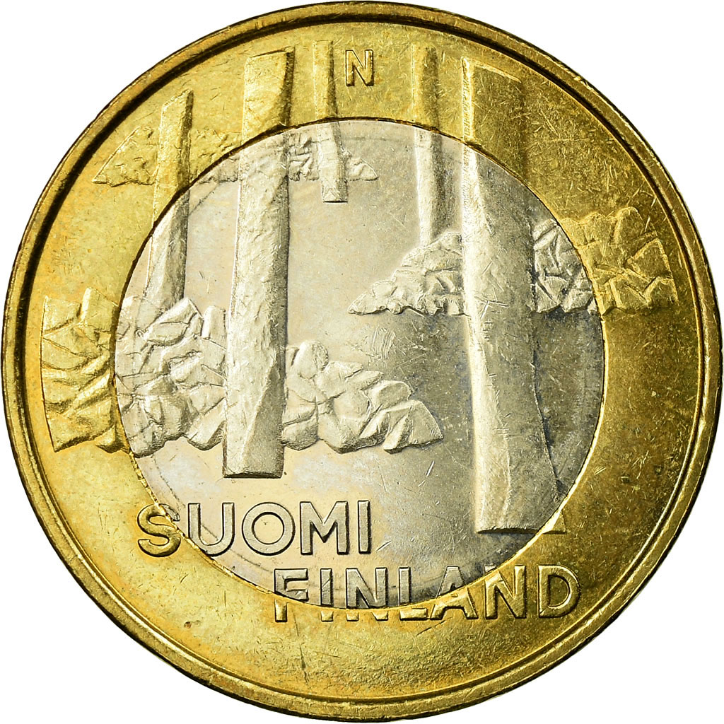 Finnland, 5 Euro, Satakunta, Sammallahdenkmäki, 2013, VZ, Bi-Metallic, KM:198