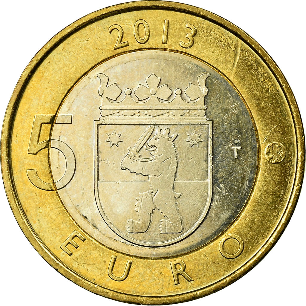 Finnland, 5 Euro, Satakunta, Sammallahdenkmäki, 2013, VZ, Bi-Metallic, KM:198
