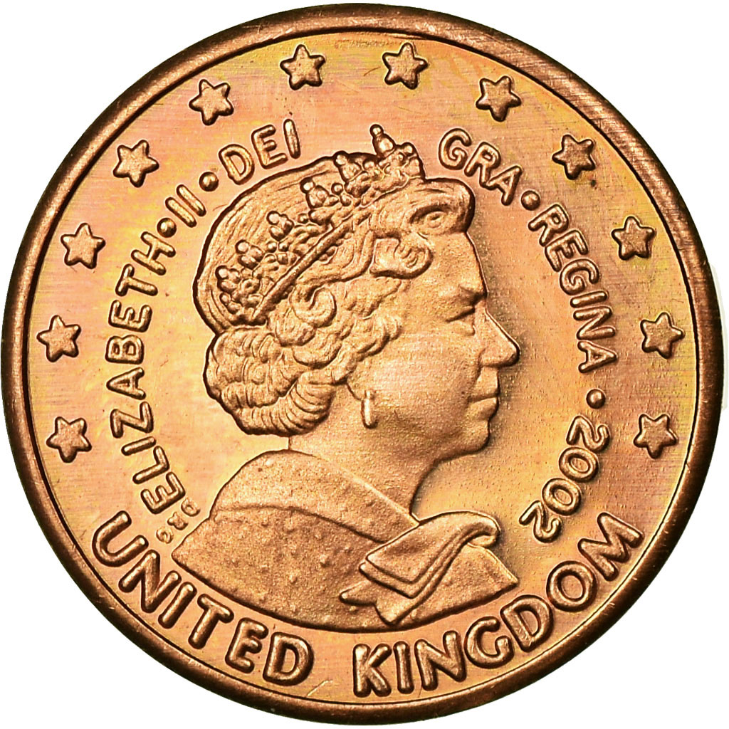 Reino Unido, Fantasy euro patterns, 2 Euro Cent, 2002, SC, Cobre chapado en