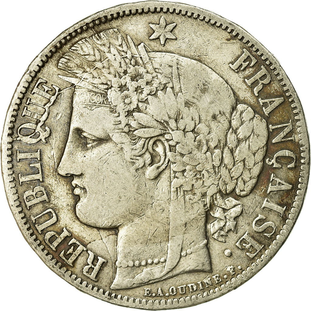 Coin, France, Cérès, 5 Francs, 1870, Bordeaux, , Silver, KM:818.2