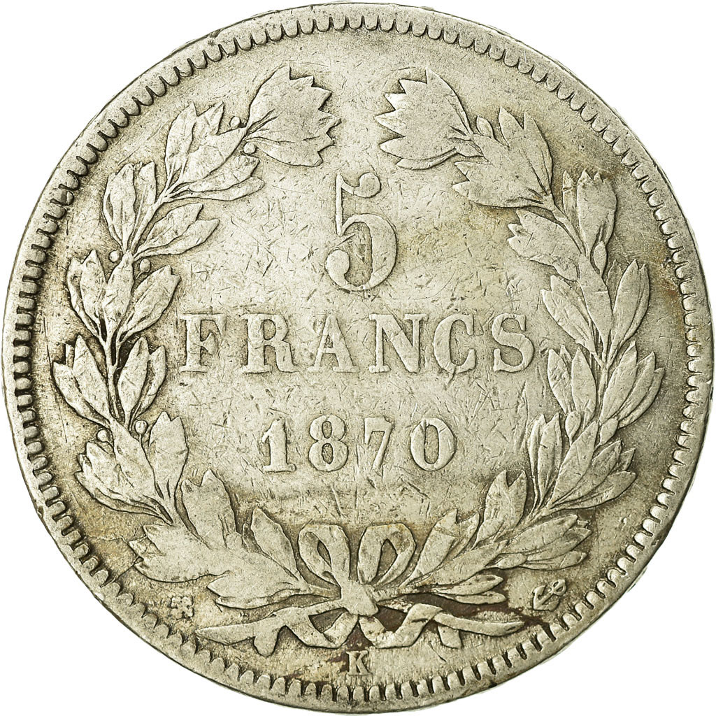 Coin, France, Cérès, 5 Francs, 1870, Bordeaux, , Silver, KM:818.2