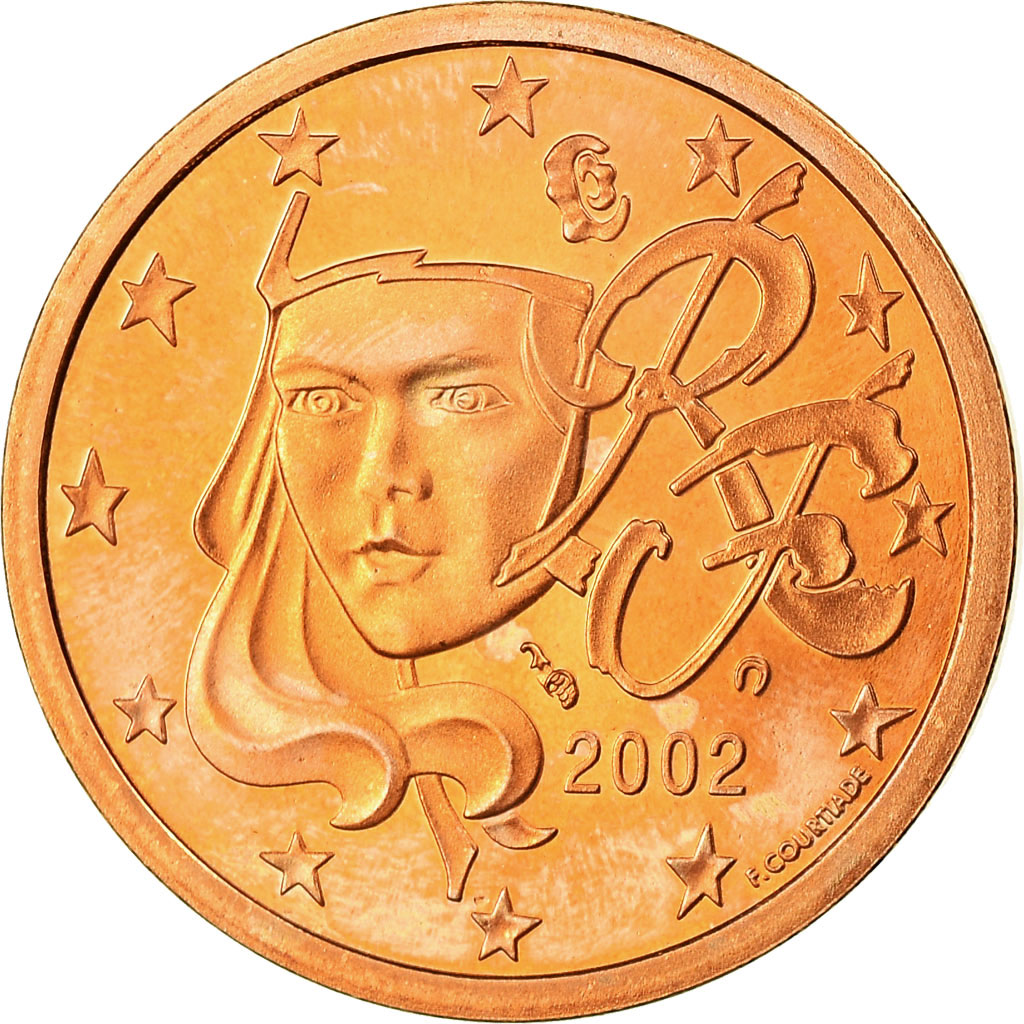 Frankreich, 5 Euro Cent, 2002, BE, UNZ, Copper Plated Steel, KM:1284