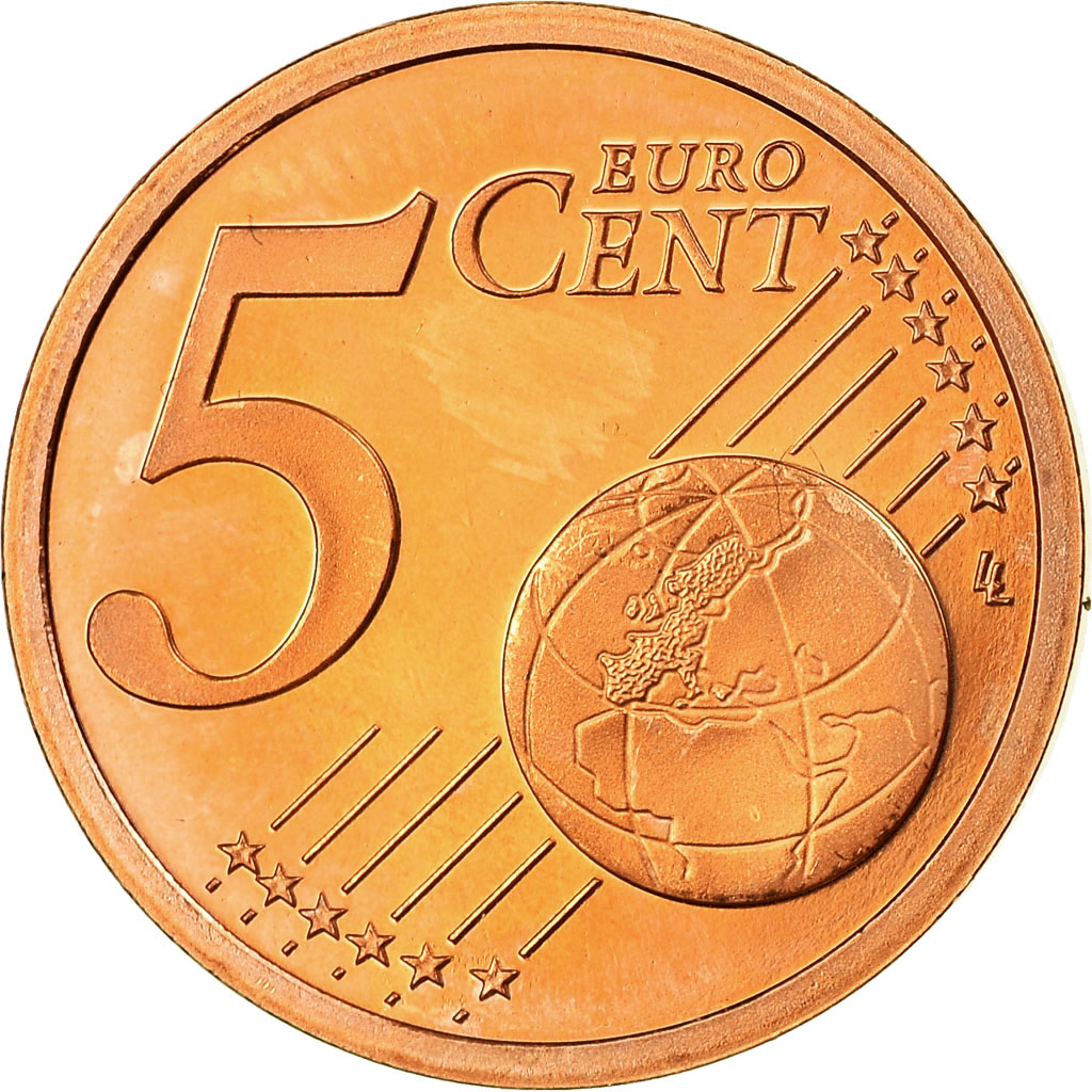 Frankreich, 5 Euro Cent, 2002, BE, UNZ, Copper Plated Steel, KM:1284