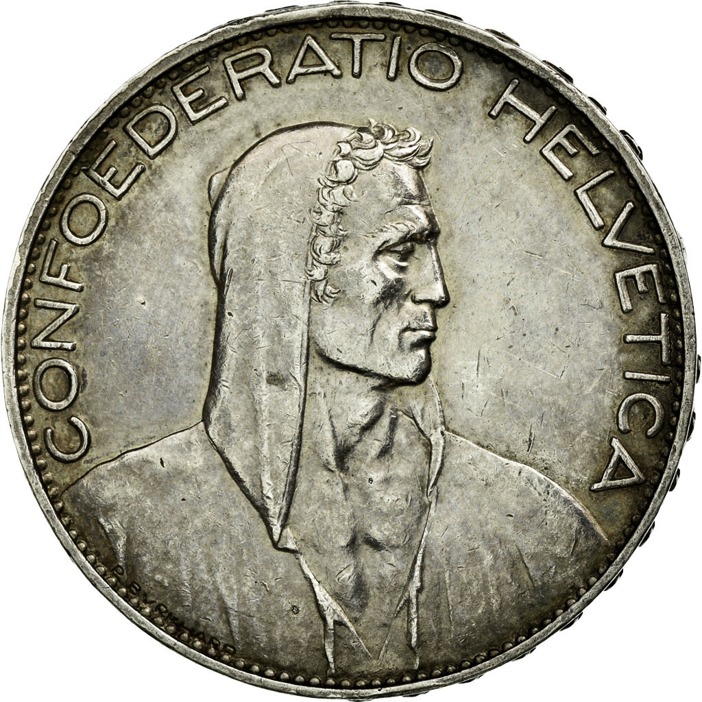 Coin, Switzerland, 5 Francs, 1925, Bern, , Silver, KM:38