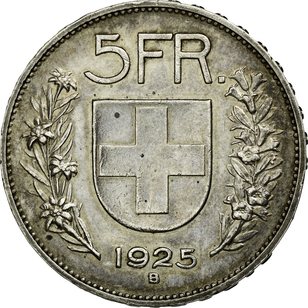 Coin, Switzerland, 5 Francs, 1925, Bern, , Silver, KM:38