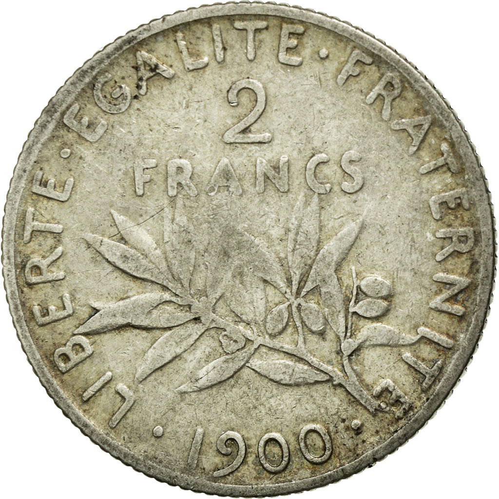 Munten, Frankrijk, Semeuse, 2 Francs, 1900, FR+, Zilver, KM:845.1, Gadoury:532