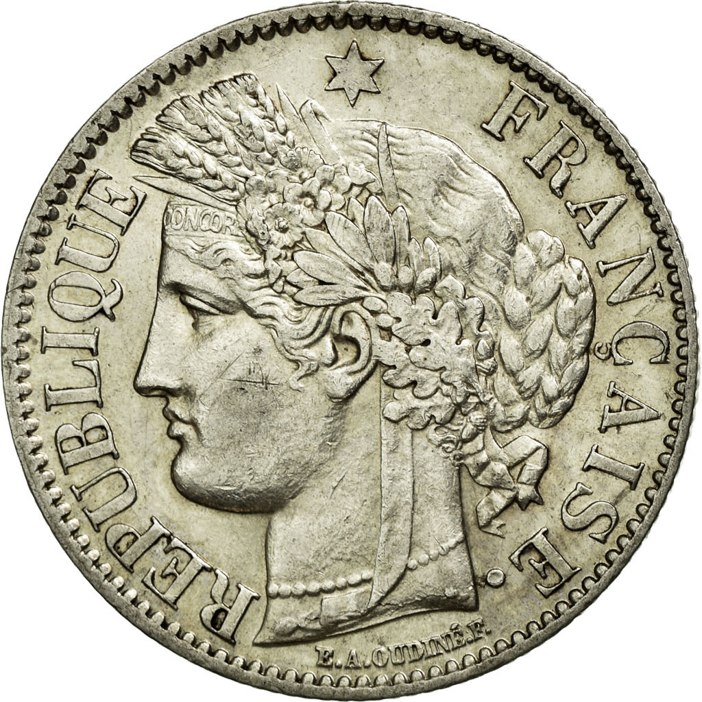 Coin, France, Cérès, 2 Francs, 1887, Paris, , Silver, KM:817.1