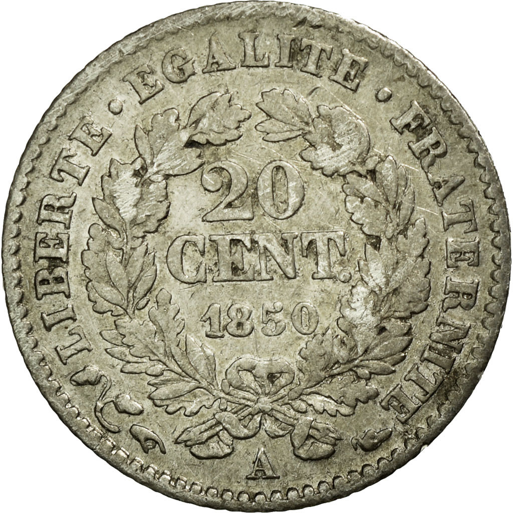 Coin, France, Cérès, 20 Centimes, 1850, Paris, , Silver, KM:758.1