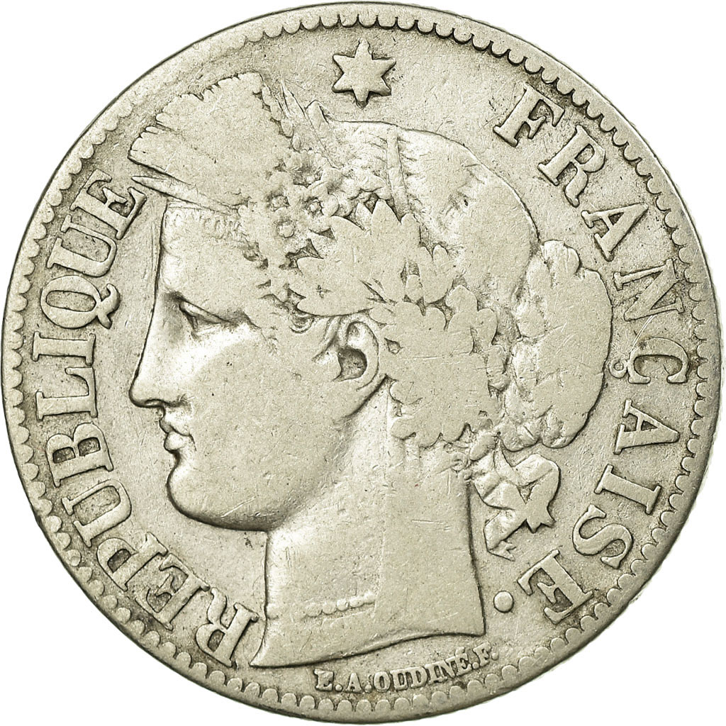 Coin, France, Cérès, 2 Francs, 1871, Bordeaux, , Silver, KM:817.2