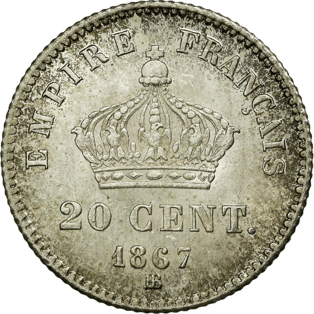 Coin, France, Napoleon III, Napoléon III, 20 Centimes, 1867, Strasbourg