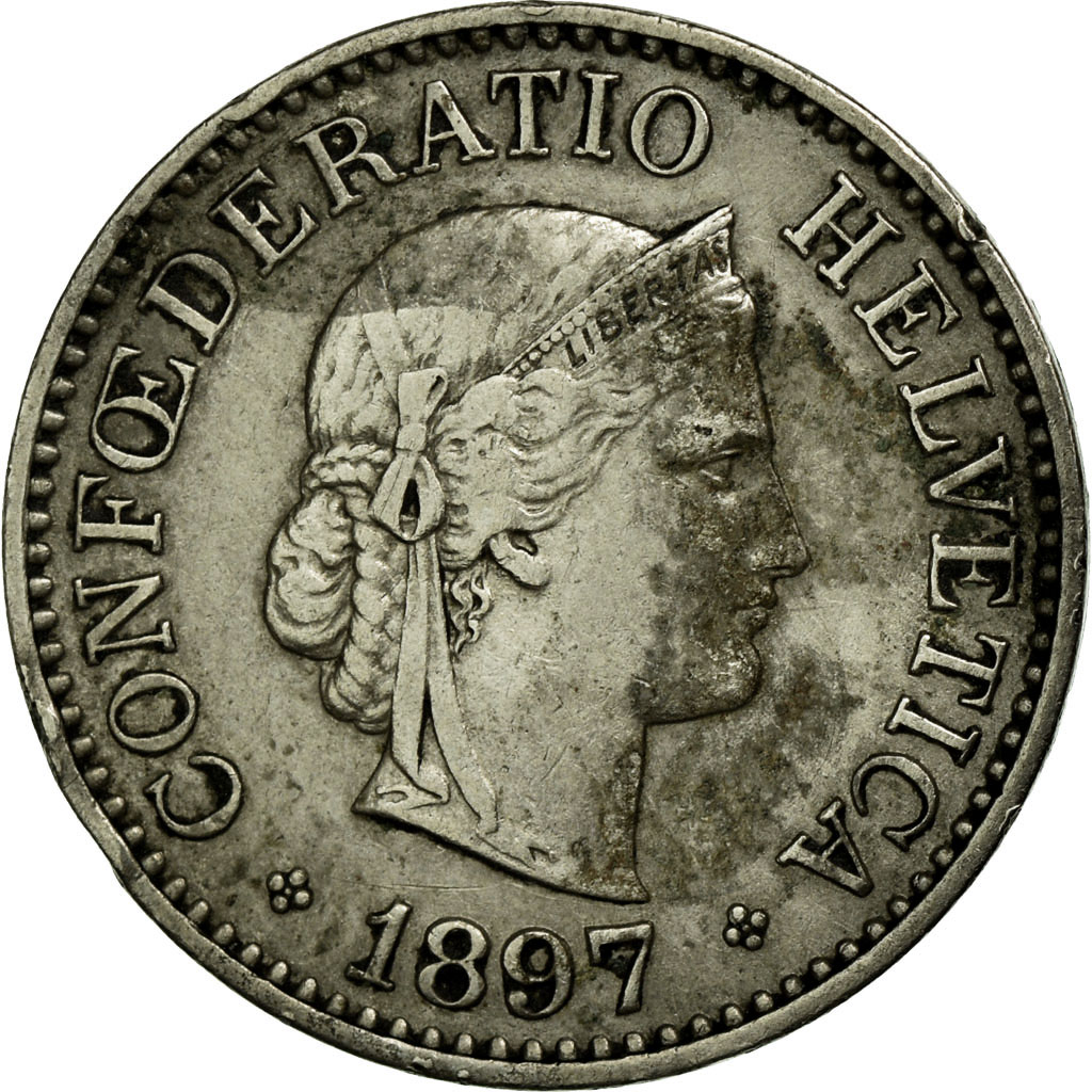 Coin, Switzerland, 10 Rappen, 1897, Bern, , Copper-nickel, KM:27