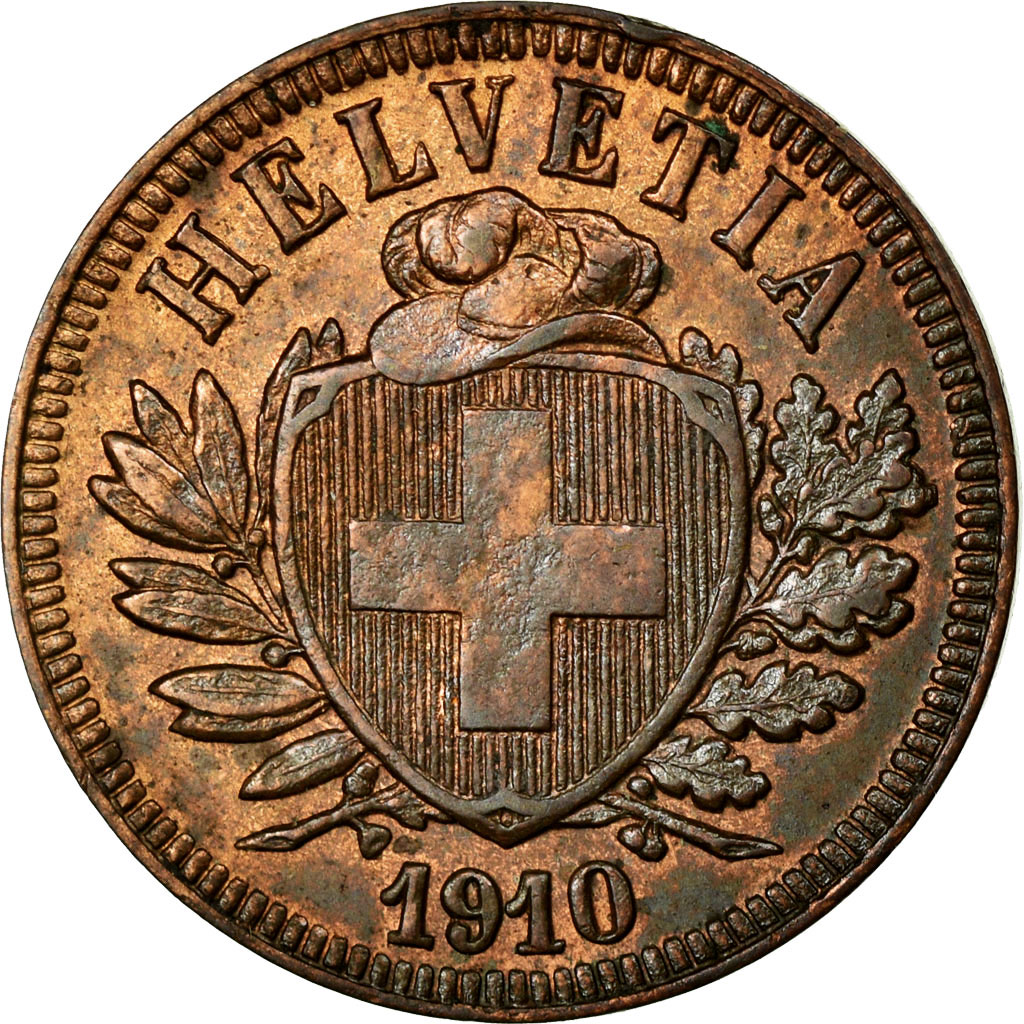 Coin, Switzerland, 2 Rappen, 1910, Bern, , Bronze, KM:4.2