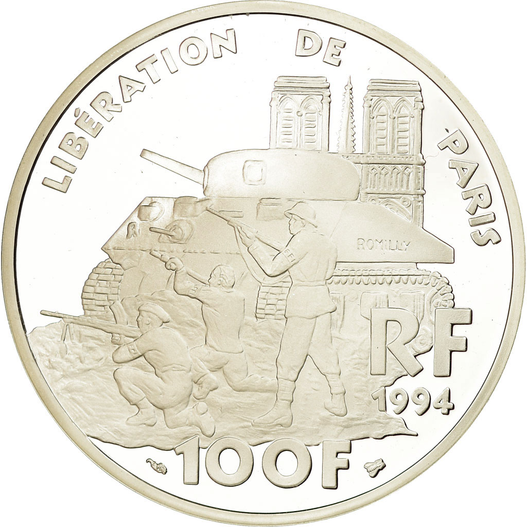 Coin, France, Libération de Paris, 100 Francs, 1994, BE, , Silver