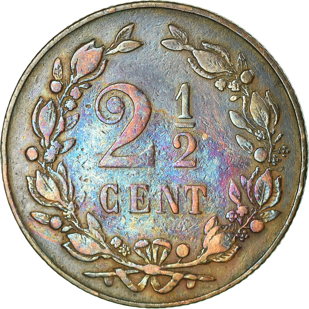Coin, Netherlands, Wilhelmina I, 2-1/2 Cent, 1898, , Bronze, KM:108.2