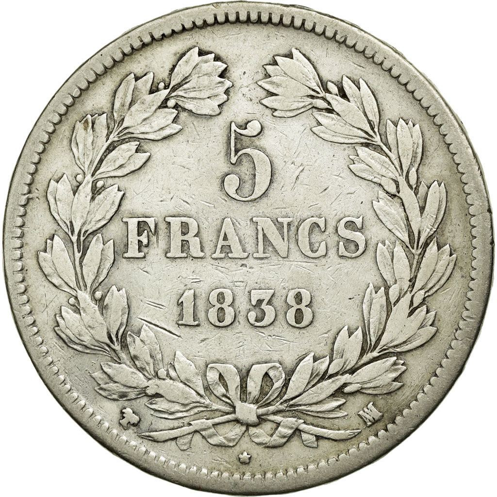 Coin, France, Louis-Philippe, 5 Francs, 1838, Marseille, , Silver