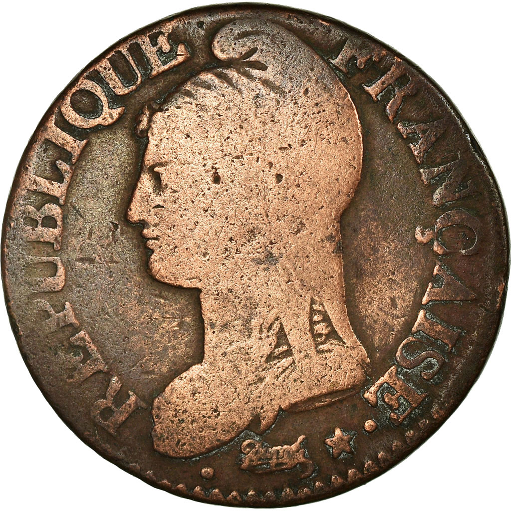 Coin, France, Dupré, 5 Centimes, AN 5, Lille, , Bronze, KM:640.11