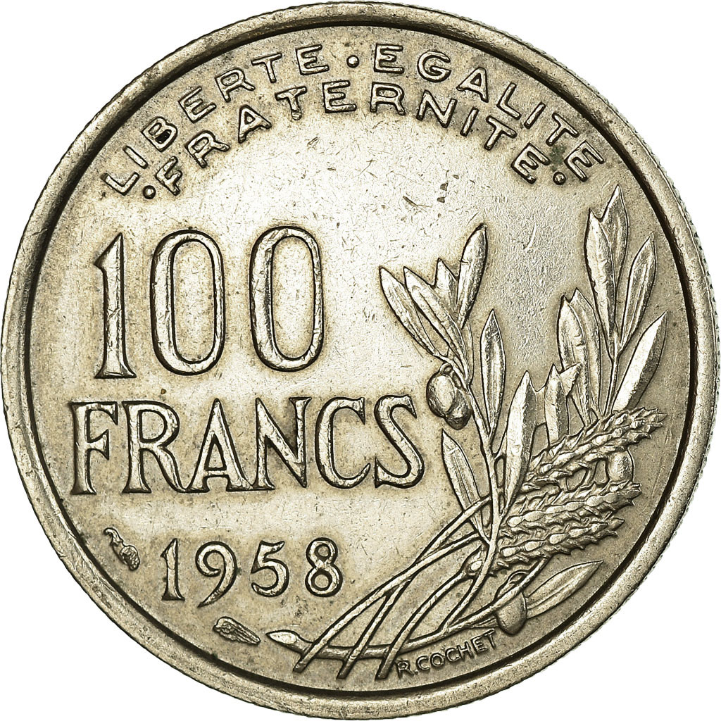 Coin, France, Cochet, 100 Francs, 1958, , Copper-nickel, KM:919.1