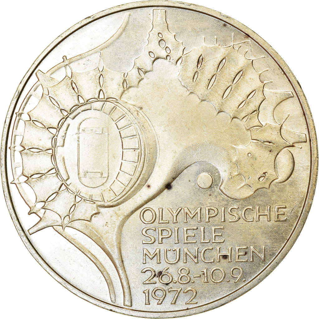 Coin, GERMANY - FEDERAL REPUBLIC, 10 Mark, 1972, Karlsruhe, , Silver