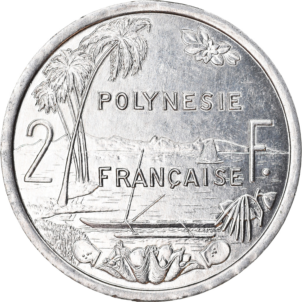 Moneda, Polinesia francesa, 2 Francs, 2000, Paris, MBC, Aluminio, KM:10