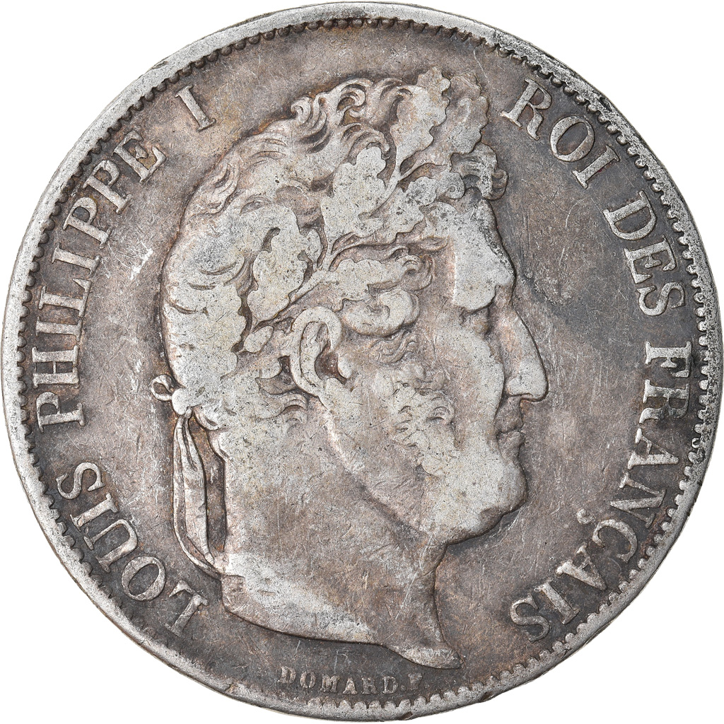 Coin, France, Louis-Philippe, 5 Francs, 1844, Strasbourg, , Silver