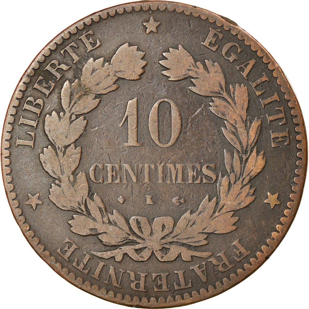 Coin, France, Cérès, 10 Centimes, 1877, Bordeaux, , Bronze, KM:815.2