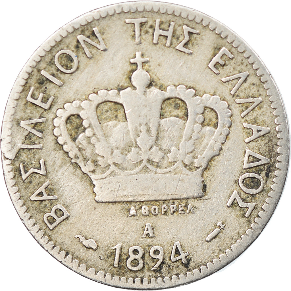 Coin, Greece, George I, 10 Lepta, 1894, Paris, , Copper-nickel, KM:59