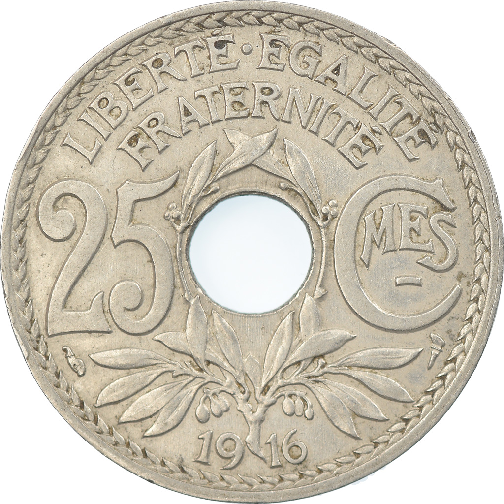 Coin, France, Lindauer, 25 Centimes, 1916, , Nickel, KM:867