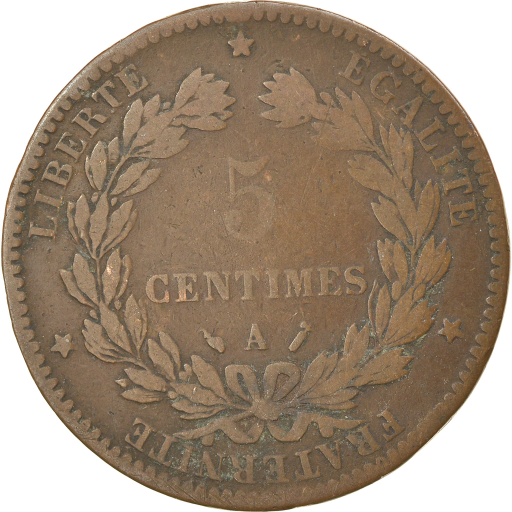 Coin, France, Cérès, 5 Centimes, 1889, Paris, , Bronze, KM:821.1