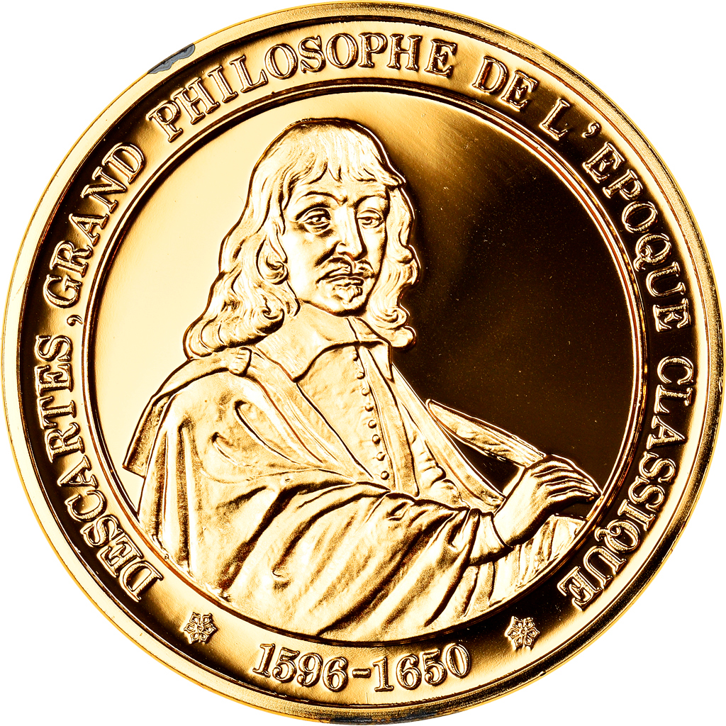 France, Medal, Descartes, Grand Philosophe de l'Epoque Classique, History