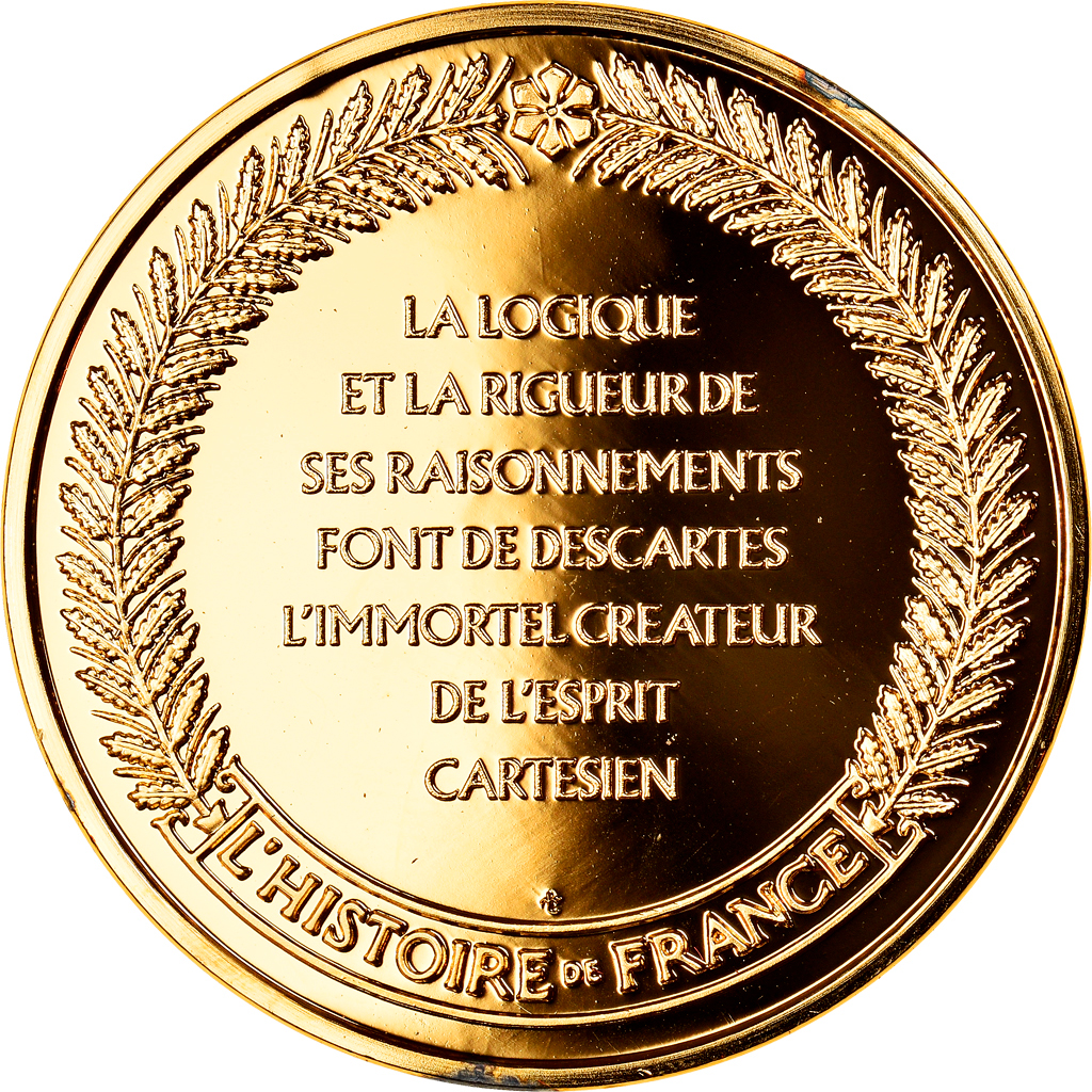 France, Medal, Descartes, Grand Philosophe de l'Epoque Classique, History