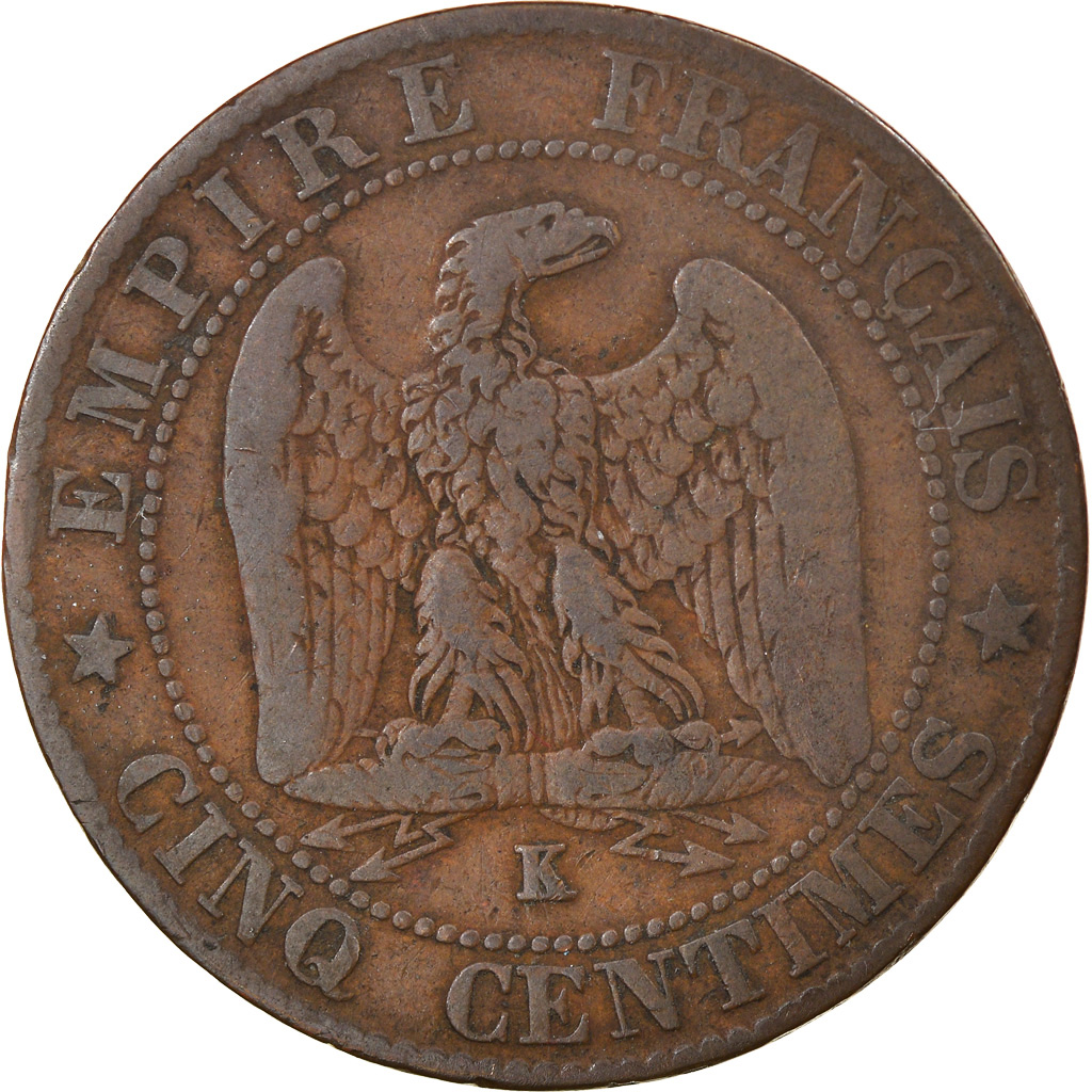 Coin, France, Napoleon III, Napoléon III, 5 Centimes, 1862, Bordeaux