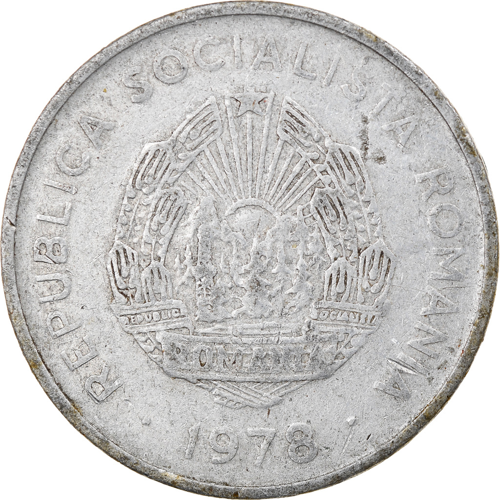 Moneda, Rumanía, 5 Lei, 1978, BC+, Aluminio, KM:97