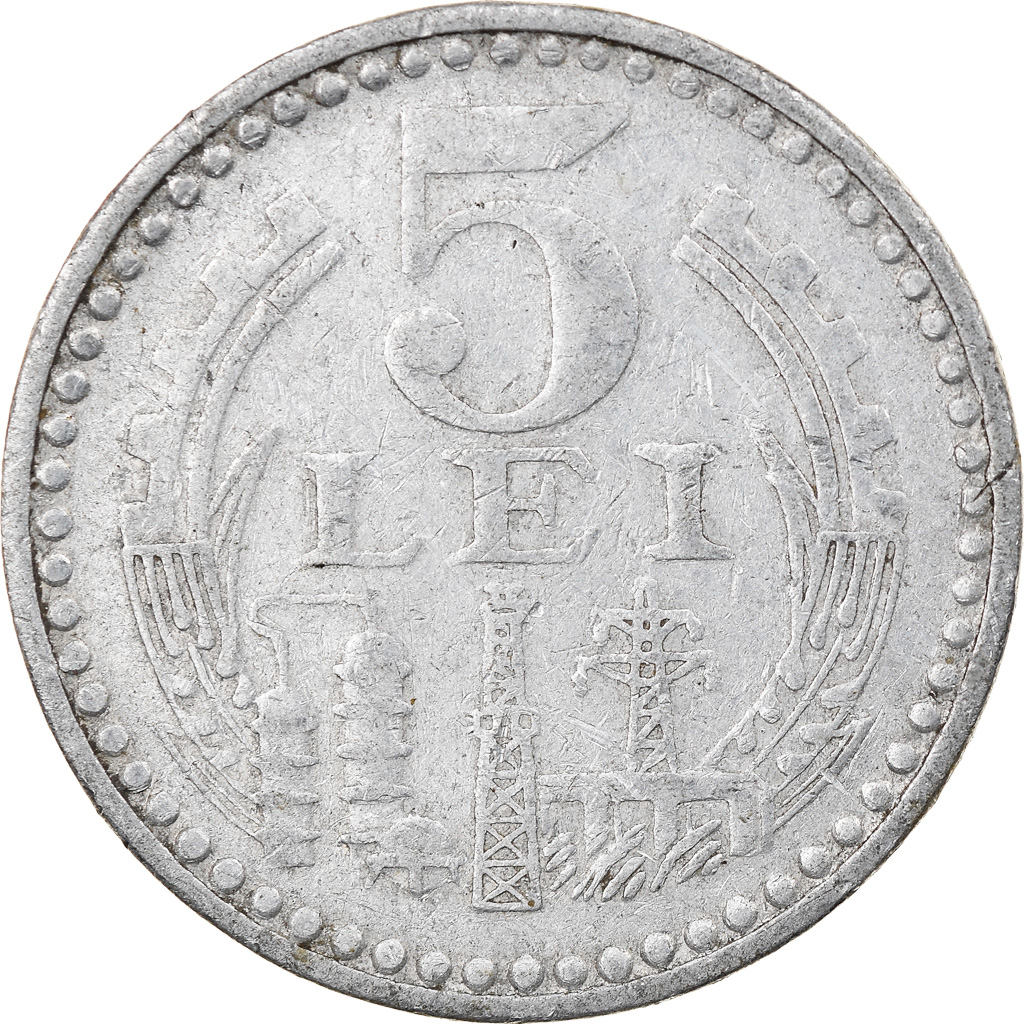 Moneda, Rumanía, 5 Lei, 1978, BC+, Aluminio, KM:97