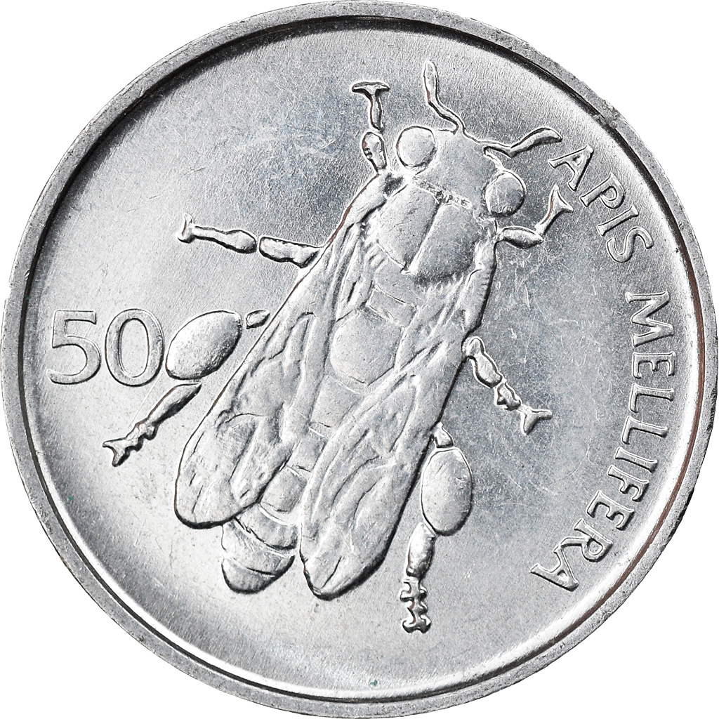 Moneda, Eslovenia, 50 Stotinov, 1996, MBC, Aluminio, KM:3