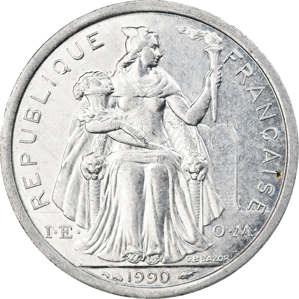 Moneda, Polinesia francesa, Franc, 1990, Paris, MBC, Aluminio, KM:11