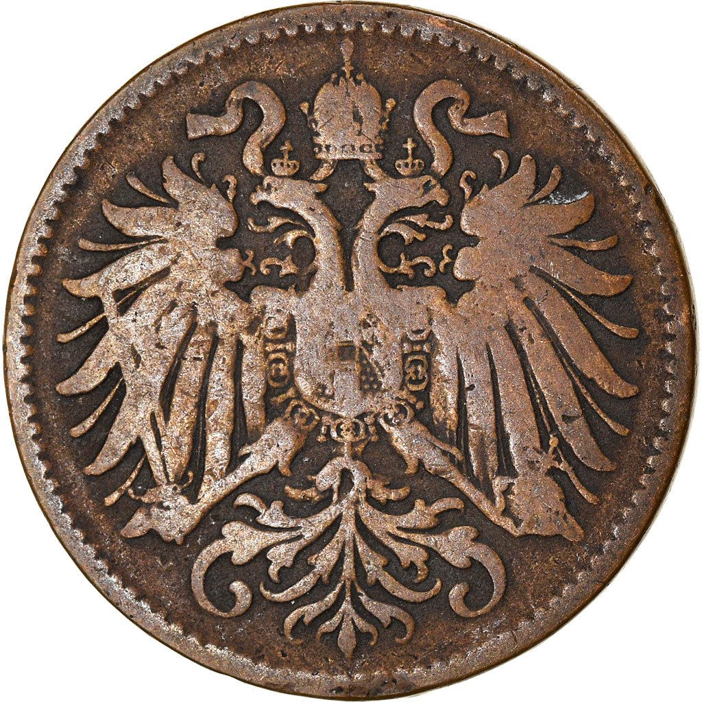 Moneda, Austria, Franz Joseph I, 2 Heller, 1894, BC+, Bronce, KM:2801