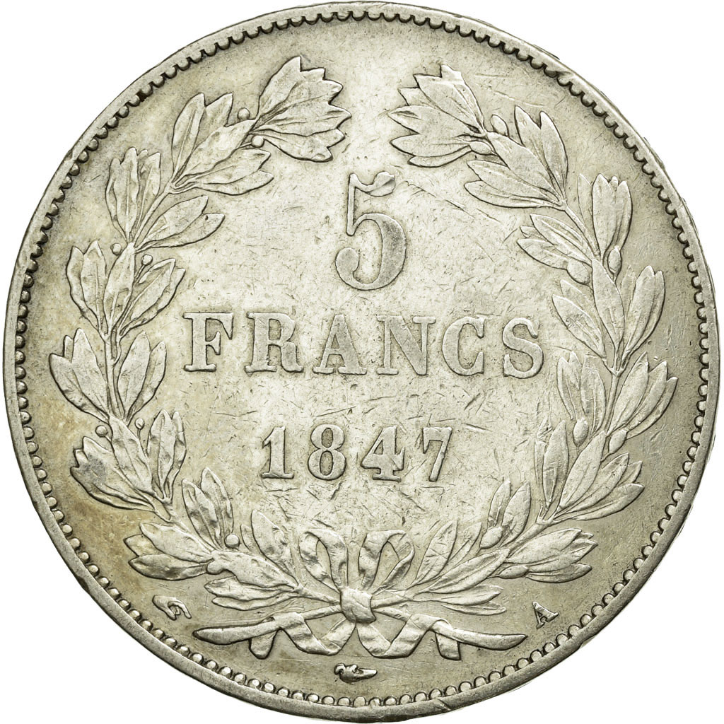 Coin, France, Louis-Philippe, 5 Francs, 1847, Paris, , Silver