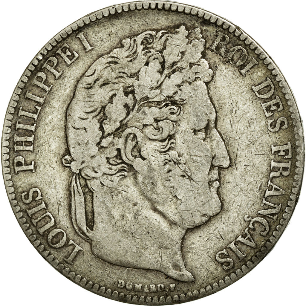 Coin, France, Louis-Philippe, 5 Francs, 1837, Strasbourg, , Silver