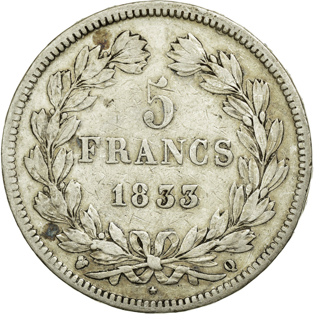 Coin, France, Louis-Philippe, 5 Francs, 1833, Perpignan, , Silver