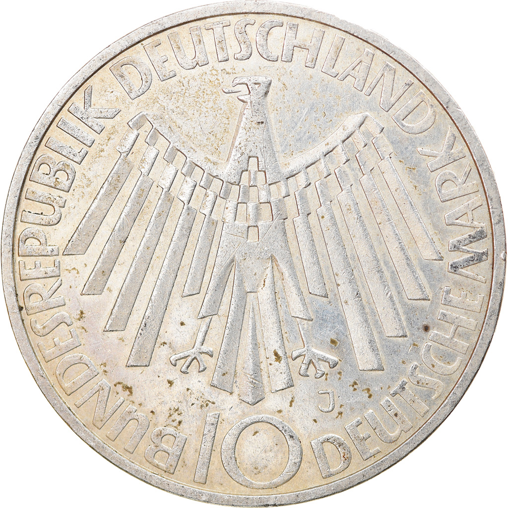 Coin, GERMANY - FEDERAL REPUBLIC, 10 Mark, 1972, Hamburg, , Silver