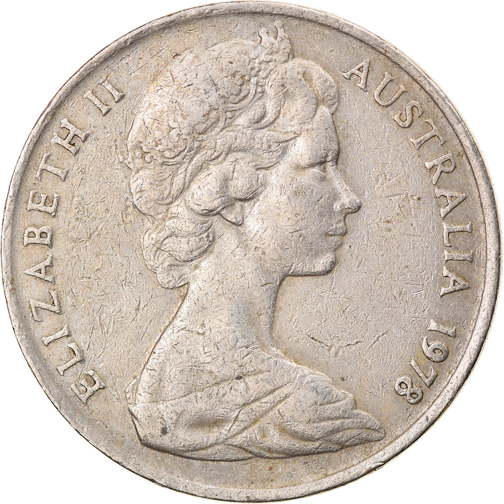 Moneta, Australia, Elizabeth II, 10 Cents, 1978, Melbourne, MB+, Rame-nichel