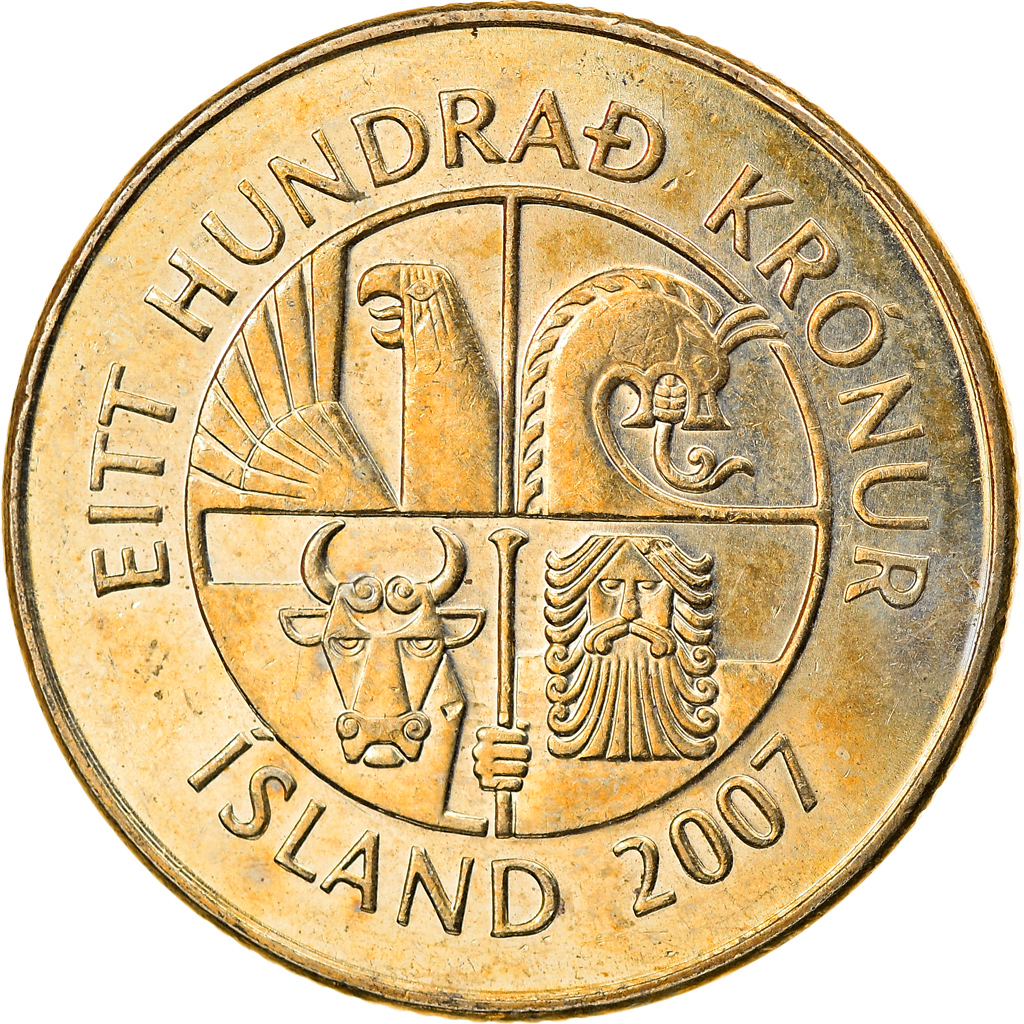 Coin, Iceland, 100 Kronur, 2007, , Nickel-brass, KM:35 | European Coins