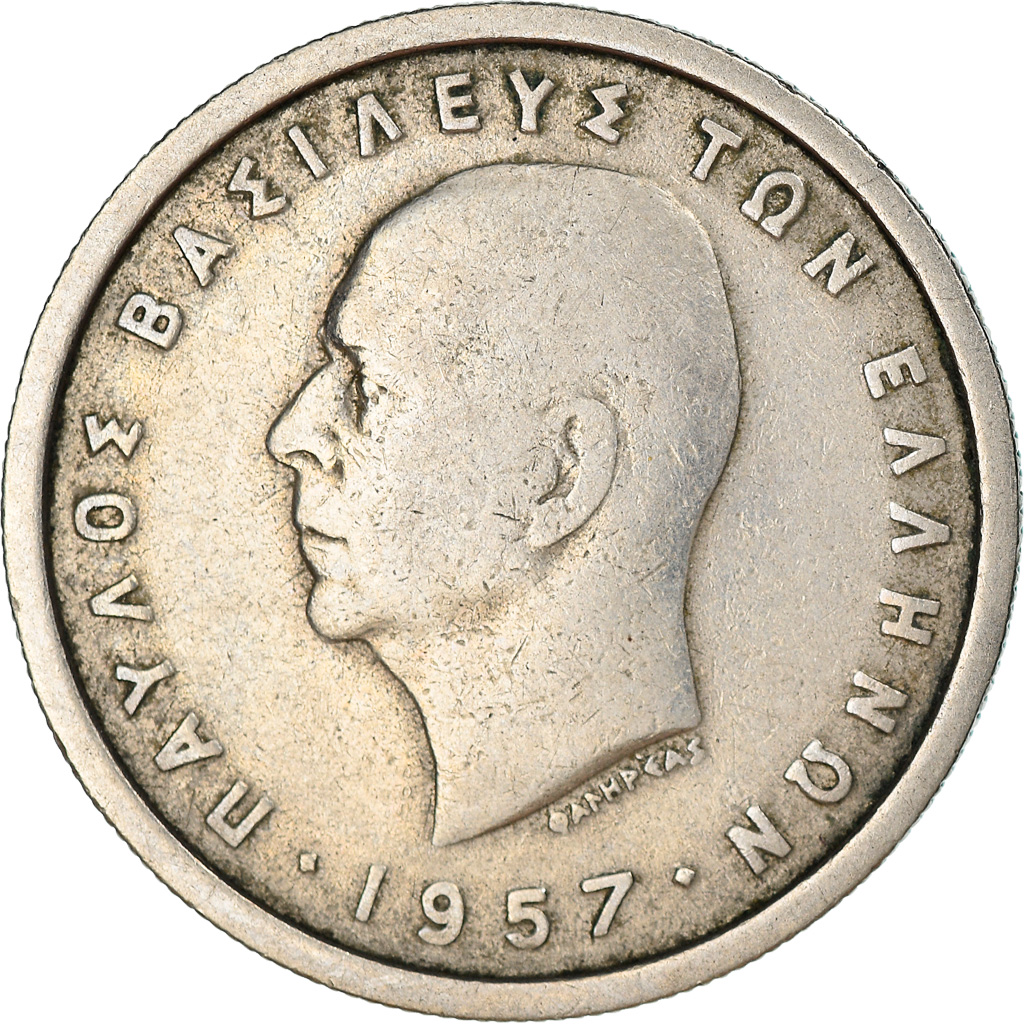 Coin, Greece, Paul I, 2 Drachmai, 1957, , Copper-nickel, KM:82