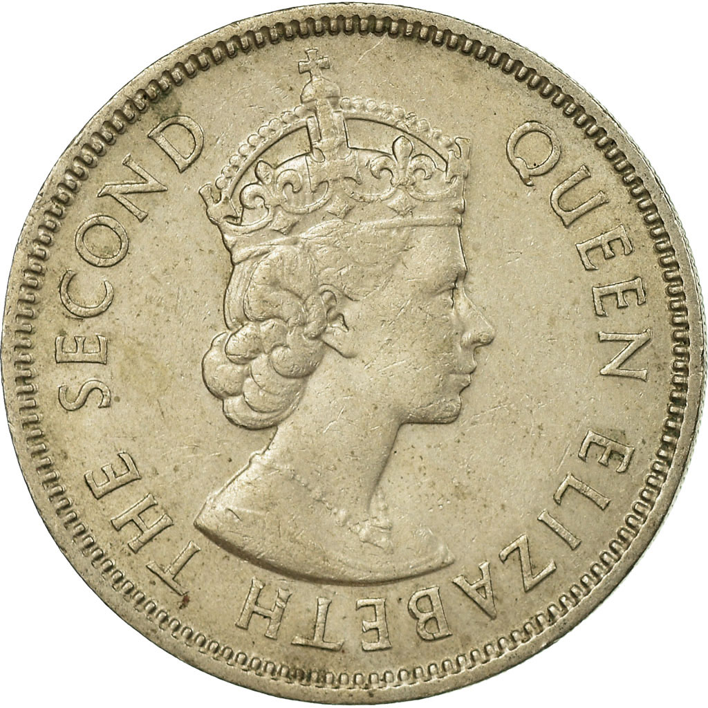 Moneda, Hong Kong, Elizabeth II, 50 Cents, 1968, MBC, Cobre - níquel, KM:30.1