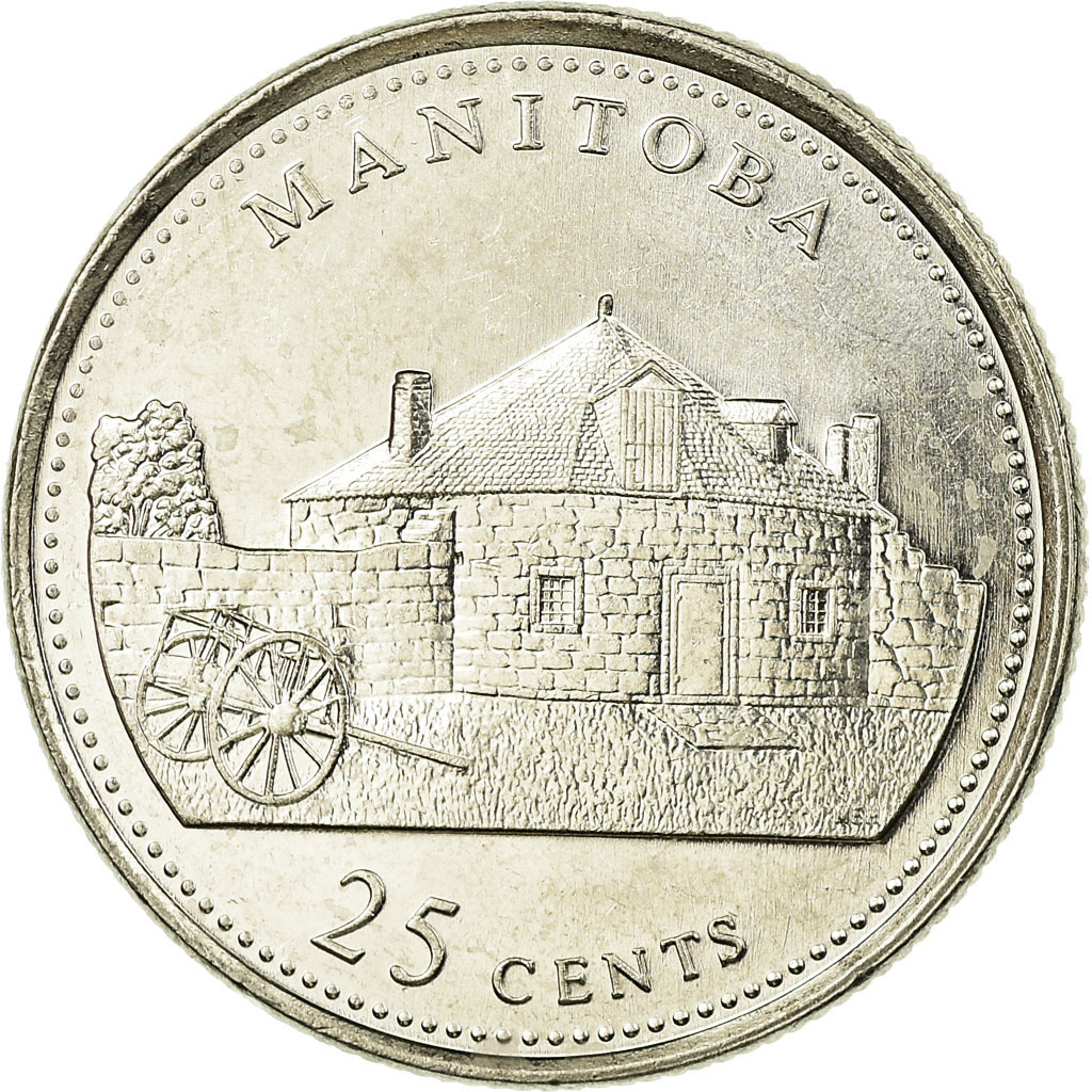 Coin, Canada, Elizabeth II, Manitoba, 25 Cents, 1992, Royal Canadian Mint