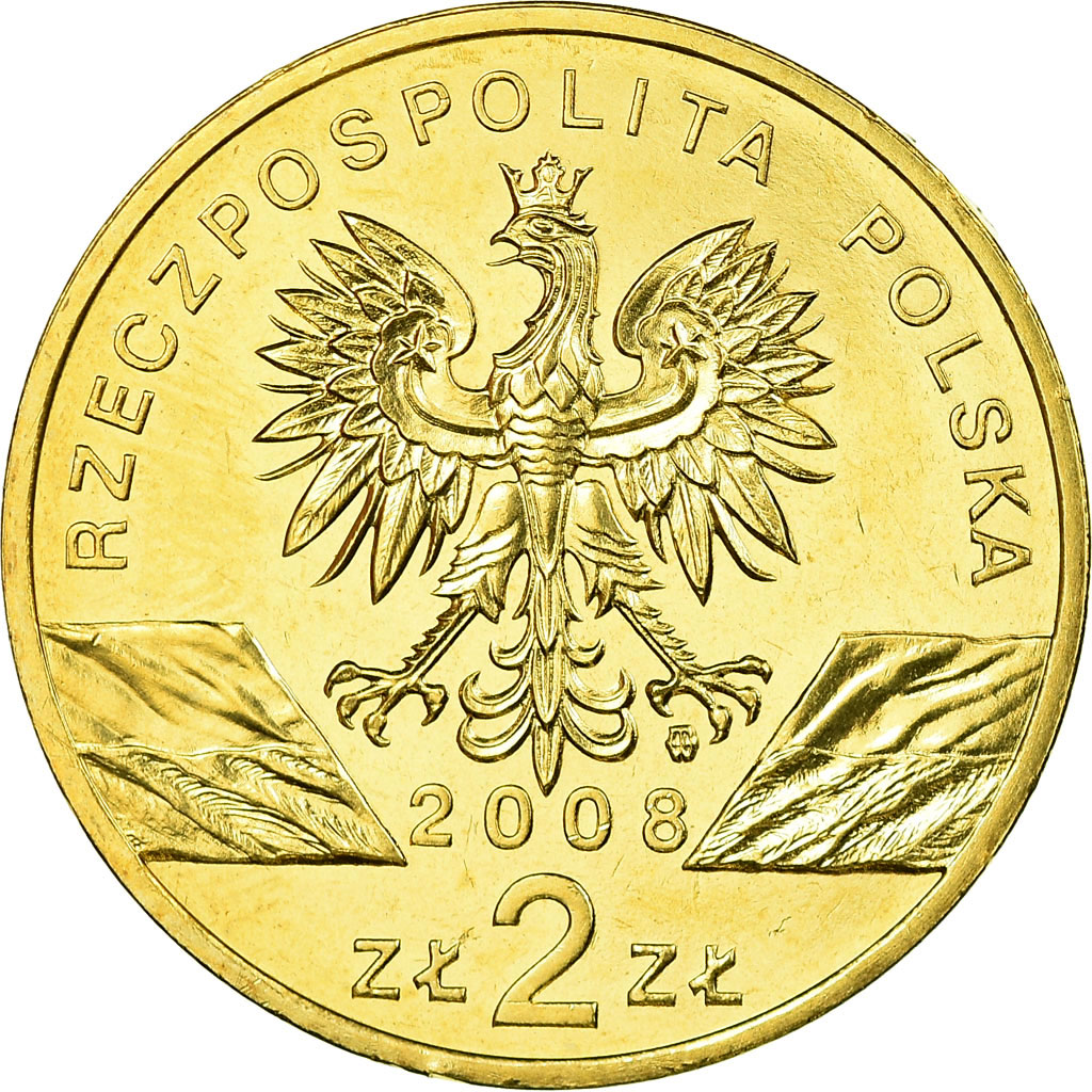 Moneta, Polska, 2 Zlote, 2008, Warsaw, AU(55-58), Mosiądz, KM:627