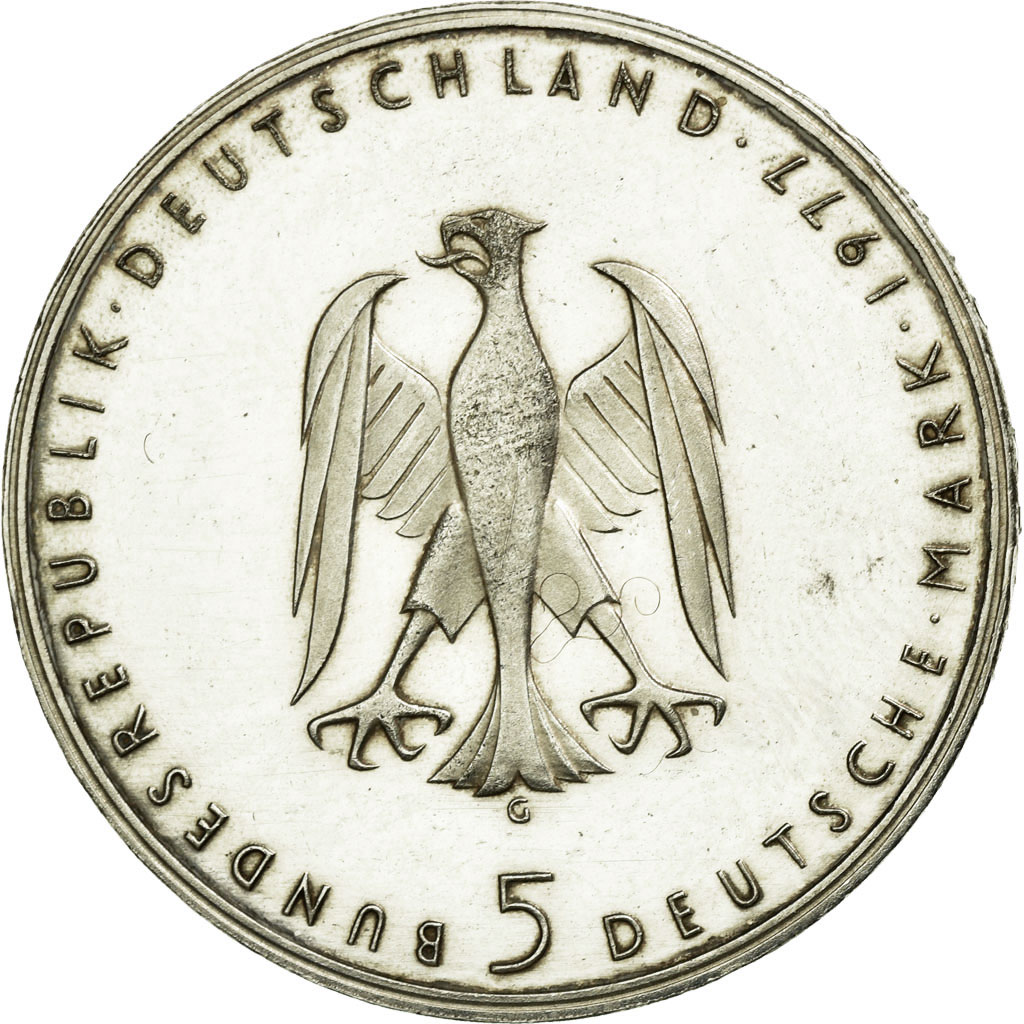 Coin, GERMANY - FEDERAL REPUBLIC, 5 Mark, 1977, Karlsruhe, Germany, 