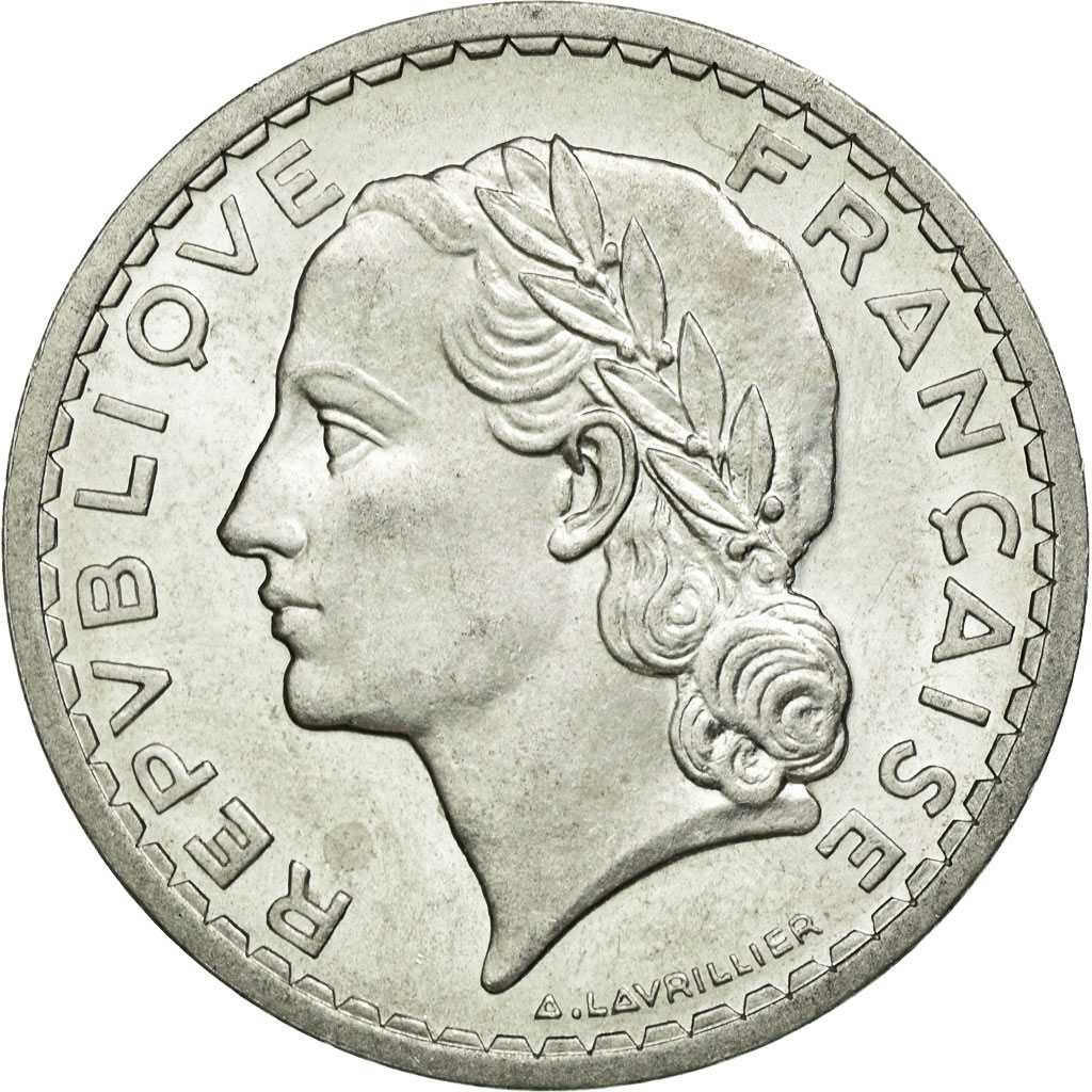 Coin, France, Lavrillier, 5 Francs, 1946, Beaumont le Roger, 